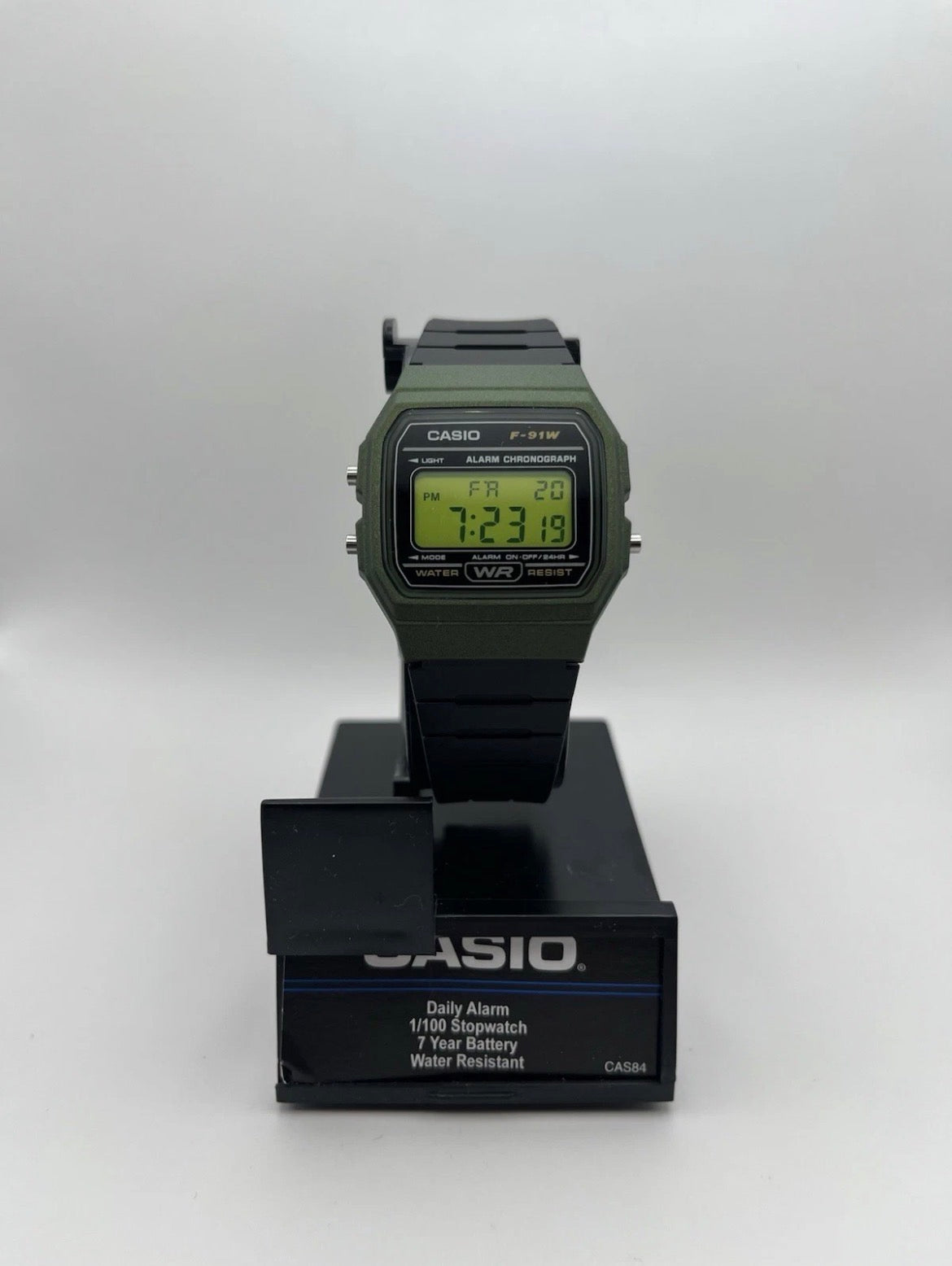 Casio F91 Digital Watch W/ Green filter mod